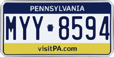 PA license plate MYY8594