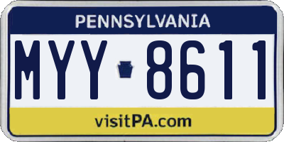 PA license plate MYY8611
