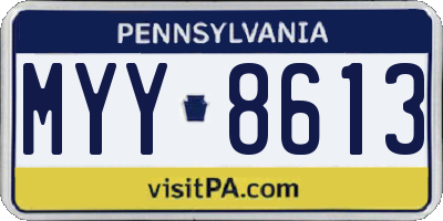 PA license plate MYY8613