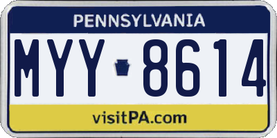 PA license plate MYY8614