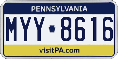PA license plate MYY8616