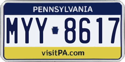 PA license plate MYY8617