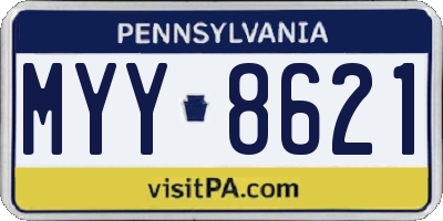 PA license plate MYY8621