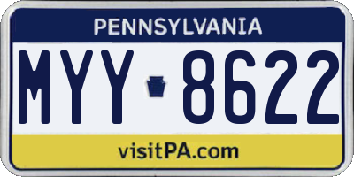 PA license plate MYY8622
