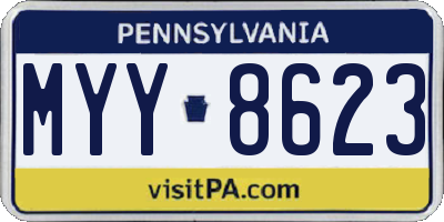 PA license plate MYY8623