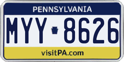 PA license plate MYY8626