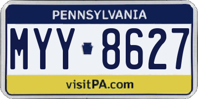 PA license plate MYY8627