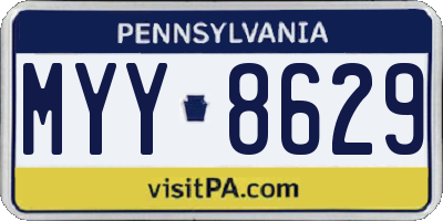 PA license plate MYY8629