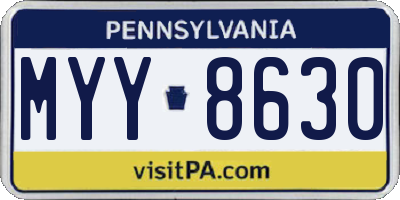 PA license plate MYY8630