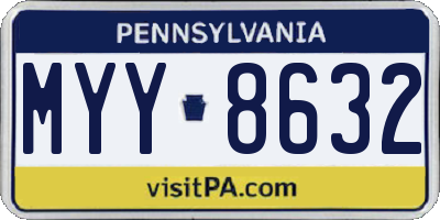 PA license plate MYY8632
