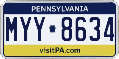 PA license plate MYY8634