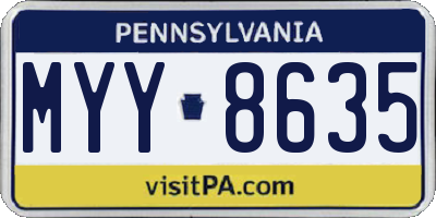 PA license plate MYY8635