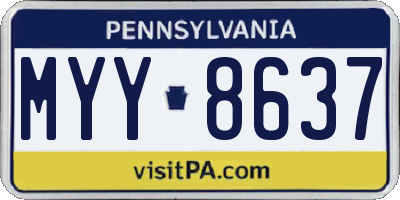 PA license plate MYY8637