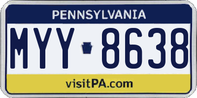 PA license plate MYY8638