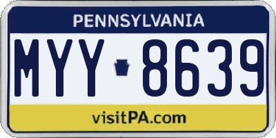 PA license plate MYY8639