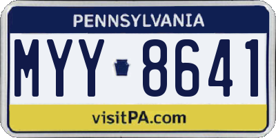 PA license plate MYY8641