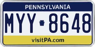 PA license plate MYY8648