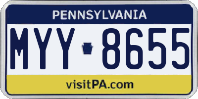 PA license plate MYY8655