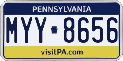 PA license plate MYY8656