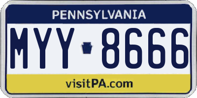 PA license plate MYY8666