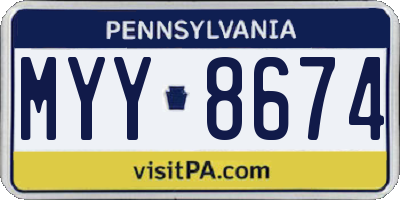 PA license plate MYY8674