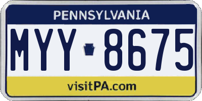 PA license plate MYY8675