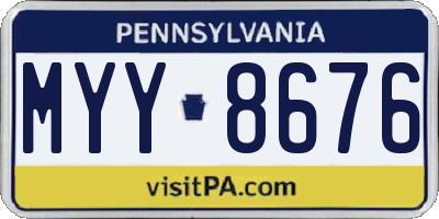 PA license plate MYY8676