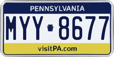 PA license plate MYY8677