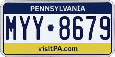 PA license plate MYY8679