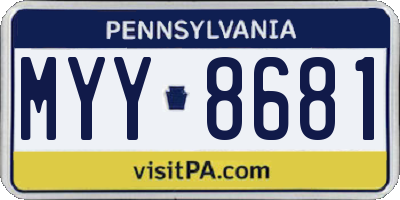 PA license plate MYY8681