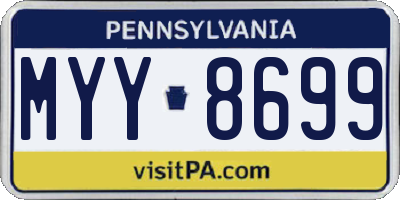 PA license plate MYY8699