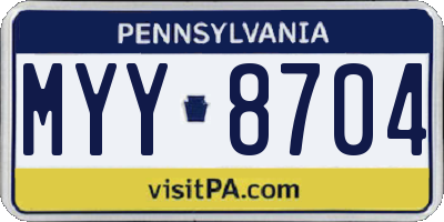 PA license plate MYY8704