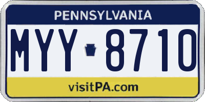 PA license plate MYY8710