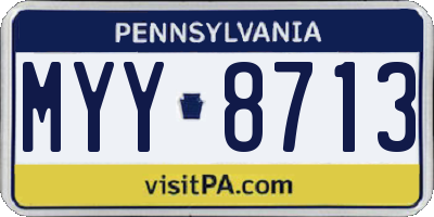 PA license plate MYY8713