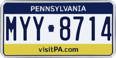 PA license plate MYY8714