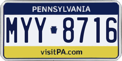 PA license plate MYY8716