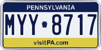 PA license plate MYY8717