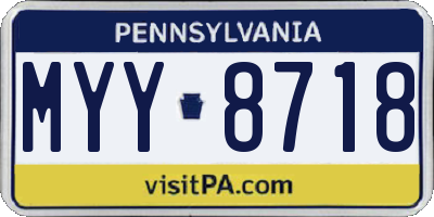 PA license plate MYY8718