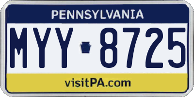 PA license plate MYY8725
