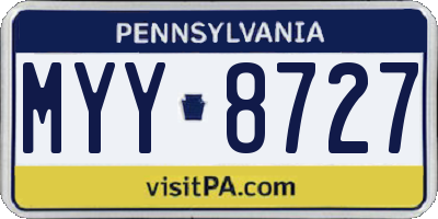 PA license plate MYY8727