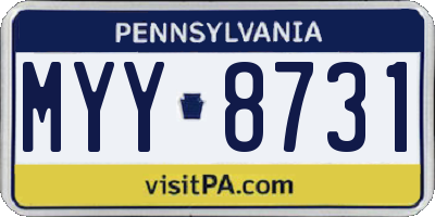 PA license plate MYY8731