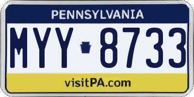 PA license plate MYY8733