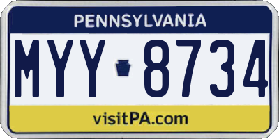 PA license plate MYY8734
