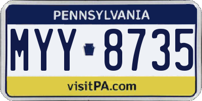PA license plate MYY8735
