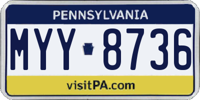 PA license plate MYY8736