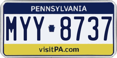 PA license plate MYY8737
