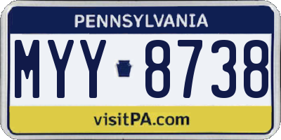 PA license plate MYY8738