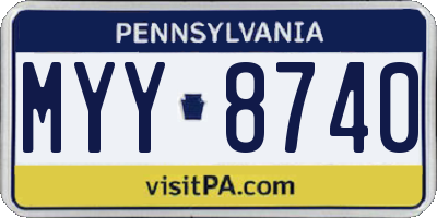 PA license plate MYY8740