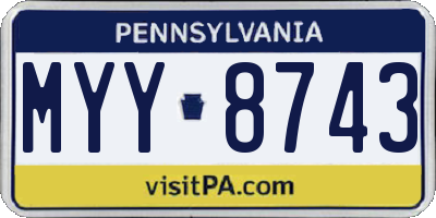 PA license plate MYY8743