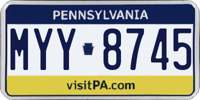 PA license plate MYY8745